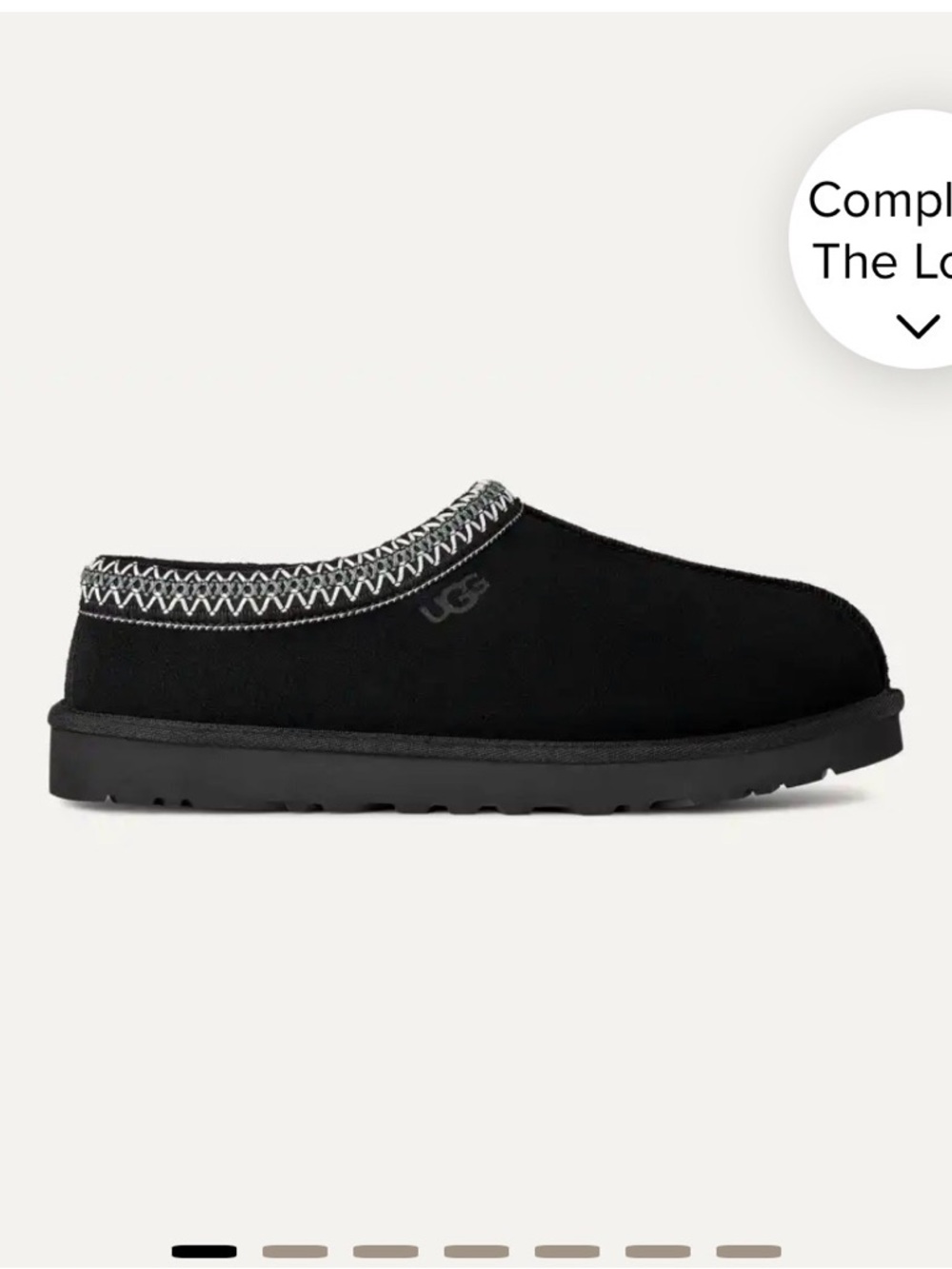 UGG Black Suede Slip-On Mule with Contrast Stitching